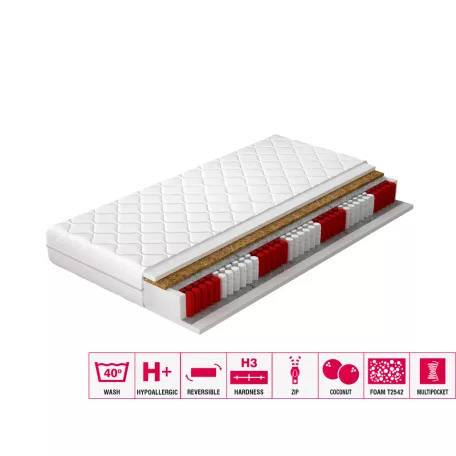 Multipocket matrac amore 160x200 hipoallergén huzat, fehér