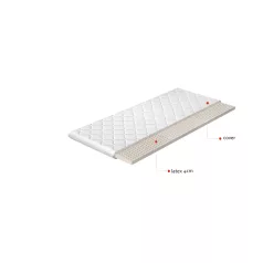 Topper latex 140x200 hipoallergén huzat, fehér