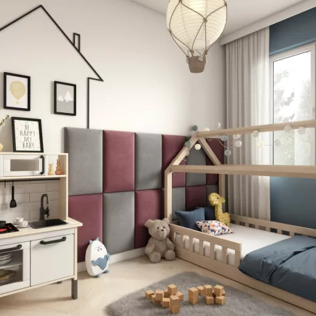 Quadratta 180x100 kárpitozott panel, hamvas