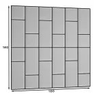 Quadratta 180x180 kárpitozott panel, sötétzöld