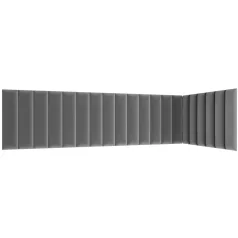 Quadratta 210x90x60 kárpitozott panel, szürke