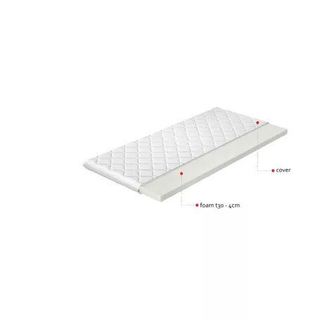 Topper t30 90x200 hipoallergén huzat, fehér