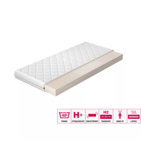 Latex matrac milano 160x200 hipoallergén huzattal, fehér