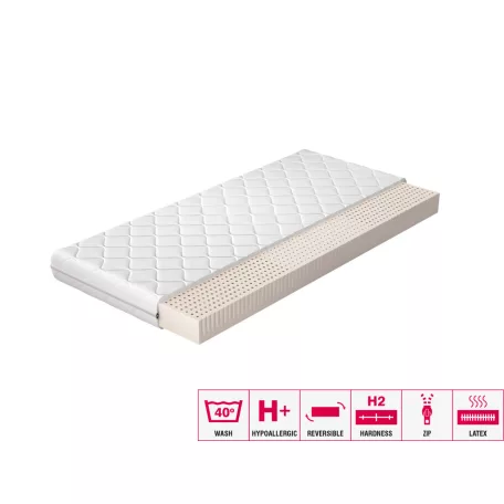Latex matrac milano 200x200 hipoallergén huzattal, fehér