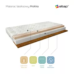 Latex matrac mokka 90x200 aloevera, fehér