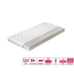 Latex matrac moska 90x200 hipoallergén huzattal, fehér