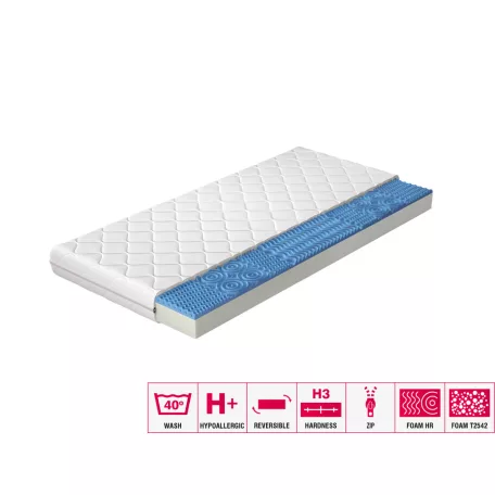 Lauren hab matrac 90x200 hipoallergén huzat, fehér