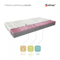 Lauren hab matrac 90x200 aloevera, fehér