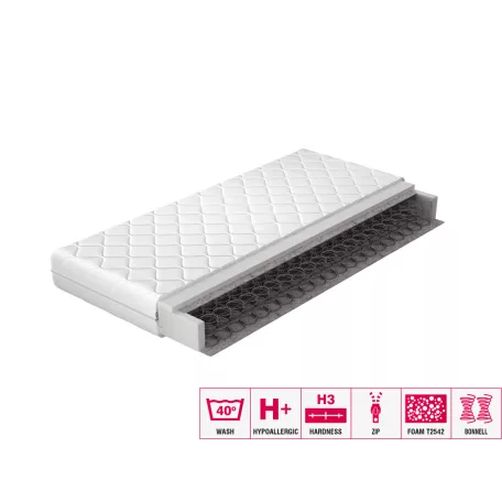Bonell  matrac omini 140x200 hipoallergén huzat, fehér