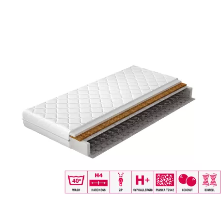 Bonell  matrac 90x200 hipoallergén huzat, fehér