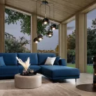 Canonus, 59x59x110cm függesztett lámpa, Fekete