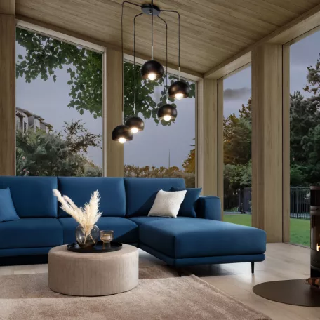 Canonus, 59x59x110cm függesztett lámpa, Fekete