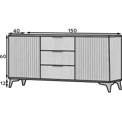 Entsian 150-es komód artisan tölgy komód,