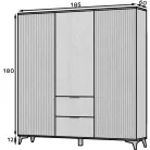 Entsian 185 szekrény artisan oak vitrin,