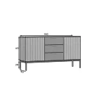 Meorati 150 komód fekete, kézműves tölgy komód, fekete