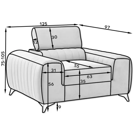 Laurence fotel, szürke