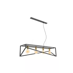 Eluvies, 100x125x25cm függesztett lámpa, Fekete