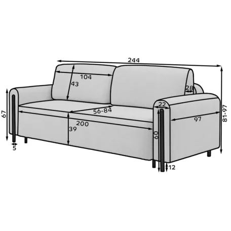 Arcadova tölgy kanapé, barna