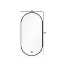 Arducati A, 50x100x2,5cm, Tükrök világítással, Fehér, Tükör