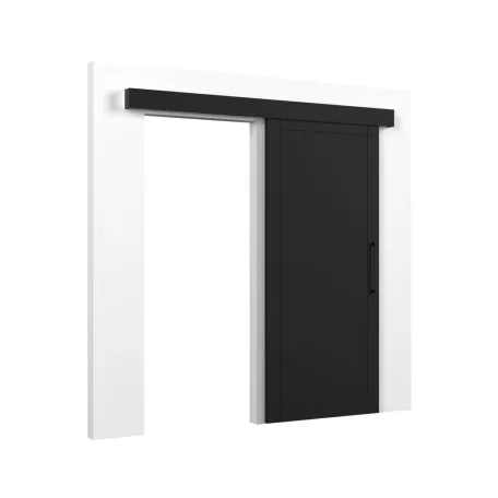 Charlise fekete tolóajtó, ütközéscsillapítóval