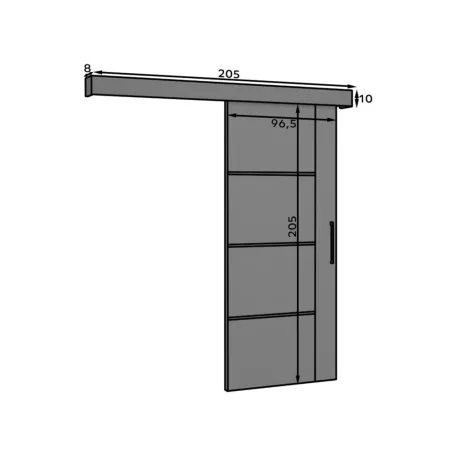 Crestina lágy záródású fekete tolóajtó,