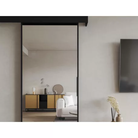 Lindo puha záródású fekete tolóajtó,