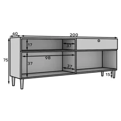Dullum 200 tálalószekrény fehér komód, fehér