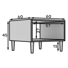 Dullum 60 dohányzóasztal fehér dohányzóasztal, fehér