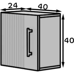   Raftt fali szekrény, Falra szerelhető szekrények, Fekete, Fekete