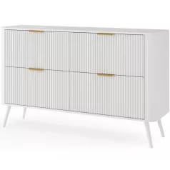 Chavelle komód, Fiókos szekrények, Fehér, Fehér