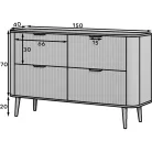 Chavelle komód, Fiókos szekrények, Fehér, Fehér