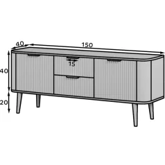 Chavelle TV-állvány, Médiaszekrények, Fehér, Fehér