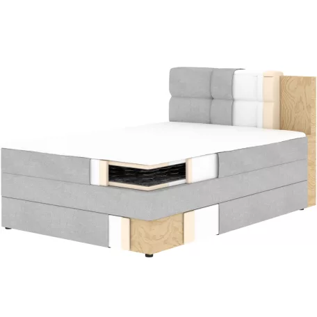 Kasped, Boxspring ágy, Sötét bézs, Paoll
