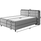 Camma 140x200, Boxspring ágy, Szürke, King