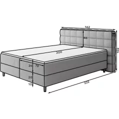 Camma 160x200, Boxspring ágy, Világosbarna, Kirá