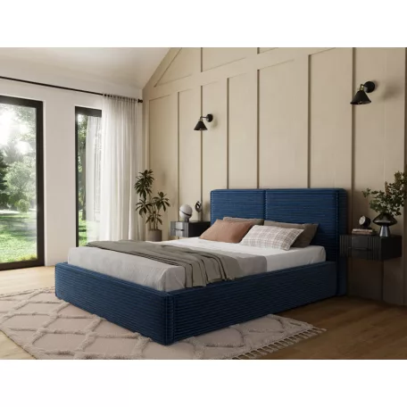 Pesillo ágy + fémkeret/gázemelő/tárolóhely 160x200, Sötétkék, 40-es modul