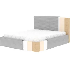   Pesillo ágy + fa keret/ standard emelő/ ágyneműtartós doboz 160x200, Sötétkék, 40-es modul