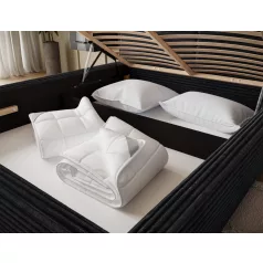   Pesillo ágy + fa keret/ standard emelő/ ágyneműtartós doboz 180x200, Fekete, Modulo 10