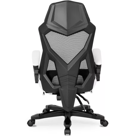 BING Forgós Gamer Szék Lábtartóval Fekete/Fehér