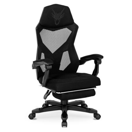 BING Gamer forgószék lábtartóval, fekete