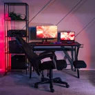 BING Gamer forgószék lábtartóval, fekete