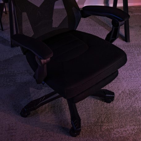 BING Gamer forgószék lábtartóval, fekete