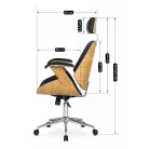 FABIAN Golden Oak fotel, aranytölgy/fekete műbőr