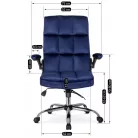 LONDON Sötétkék Bársony Forgófotel