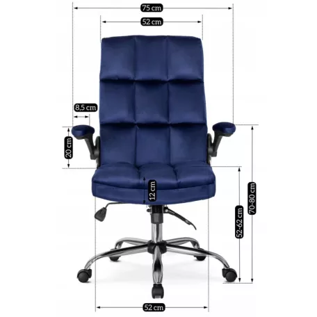 LONDON Sötétkék Bársony Forgófotel