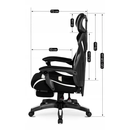 MAXIMO Forgós Gamer Szék Fekete/Fehér