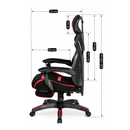 MAXIMO Forgós Gamer Szék Fekete/Piros