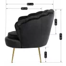 ANGEL Fekete Bársony Fotel