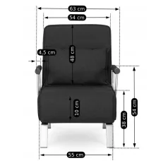 BART fekete dönthető fotel