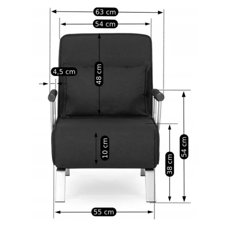 BART fekete dönthető fotel